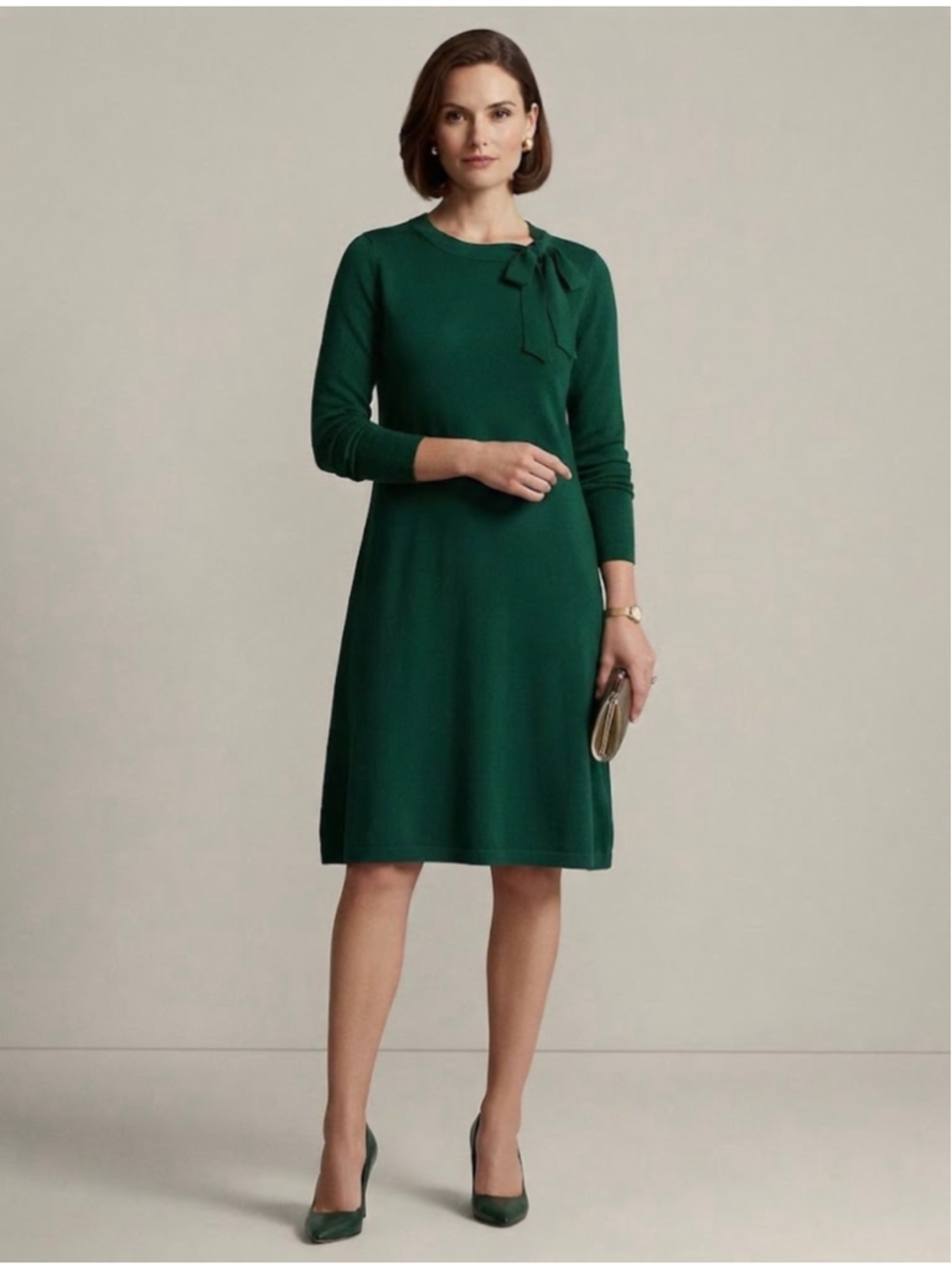 Robbie Bee Long Sleeve Dress Green Size L